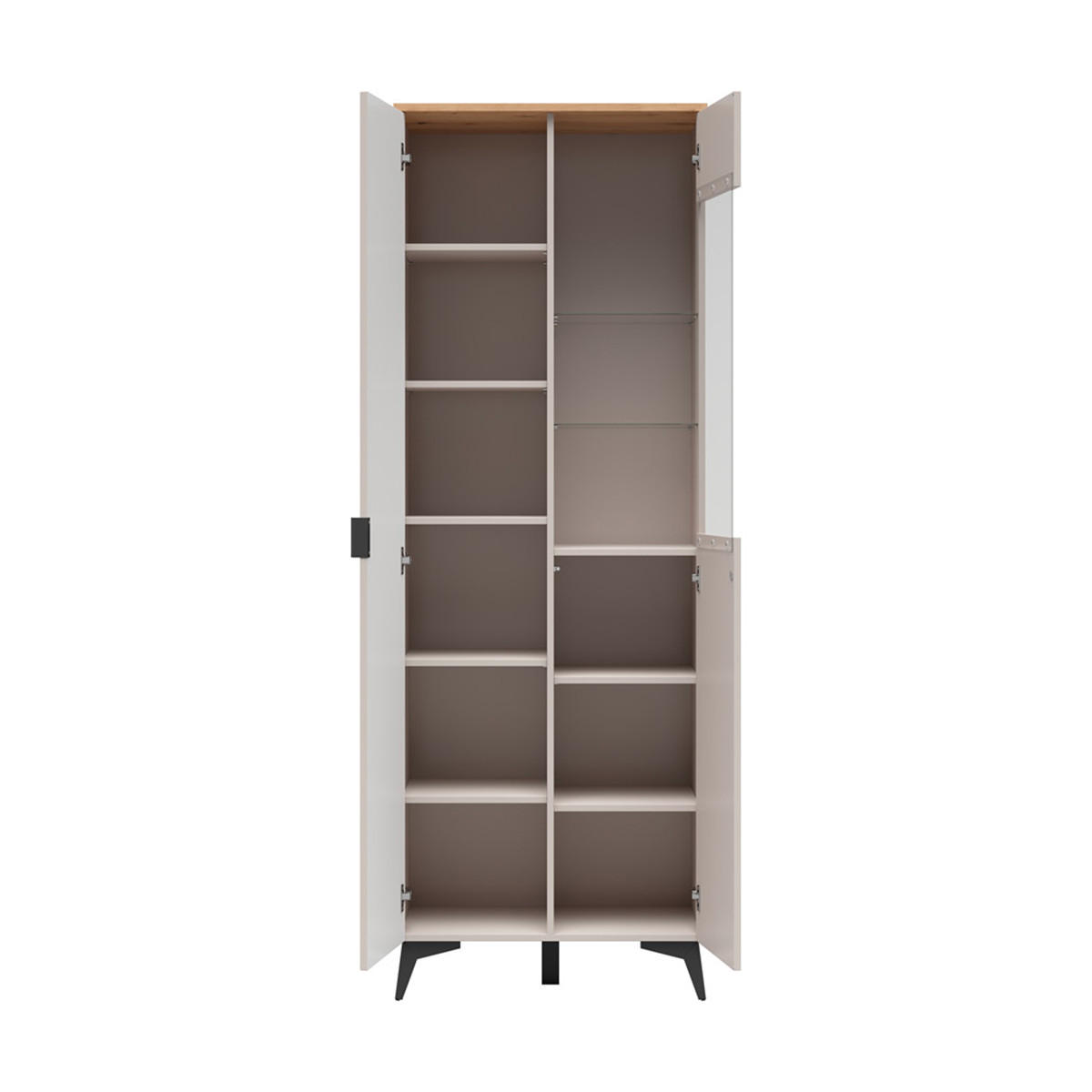 GESCHIRRSCHRANK Vicky Kaschmir - Beige, Holzwerkstoff (70/200.5/41cm) - Petits-meubles