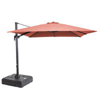 SONNENSCHIRM 3x3m mit Gewichtsplatten, Terracotta - Rot, Metall (300/300cm) - Oviala