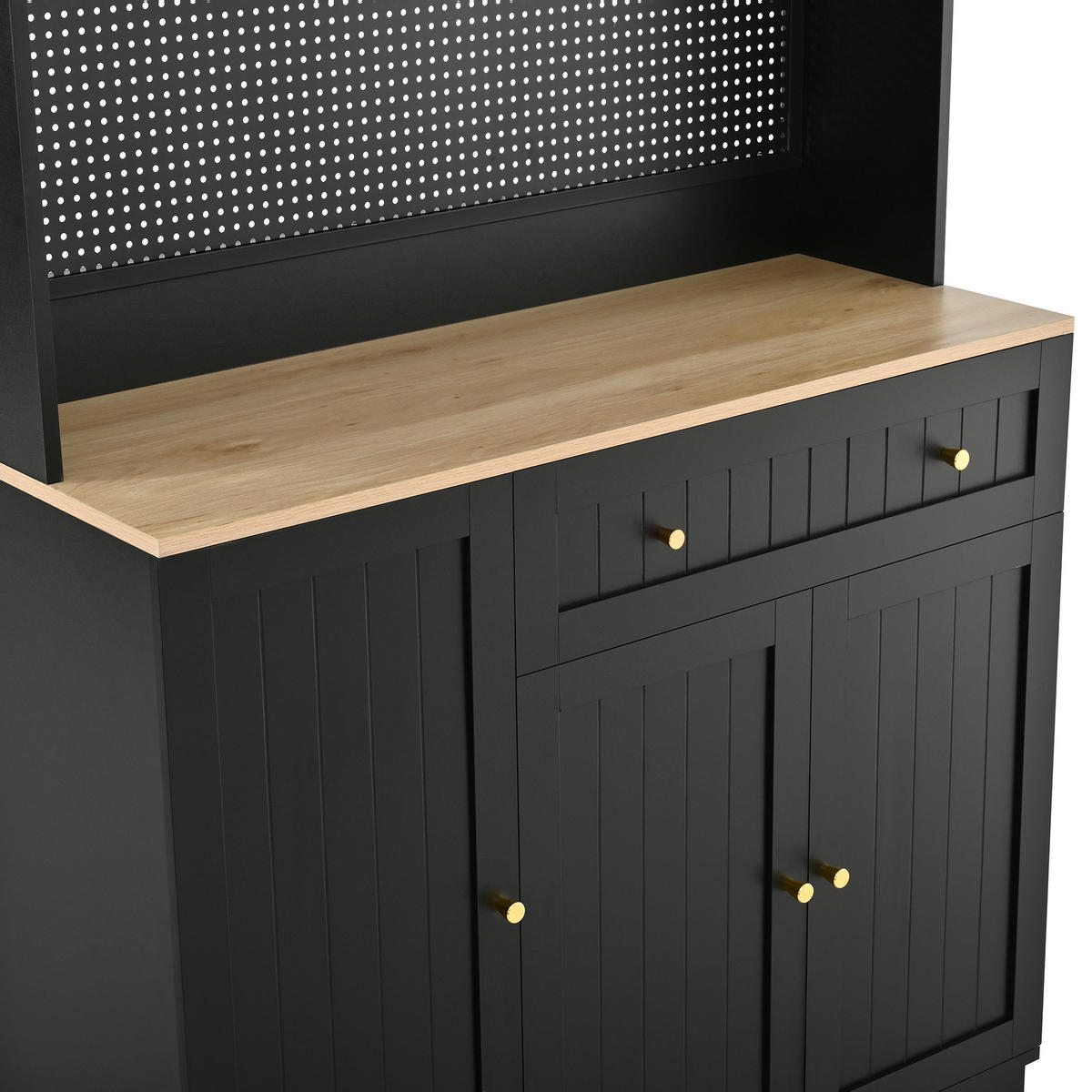 VITRINE 103.5x40x180cm Schwarz mit verstellbaren Böden - Schwarz, Holzwerkstoff (103.5/180/40cm) - FLIEKS