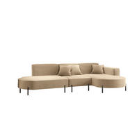 ECKSOFA Valencia - Hellbraun, Holzwerkstoff/Textil (321/165cm) - Fun Möbel