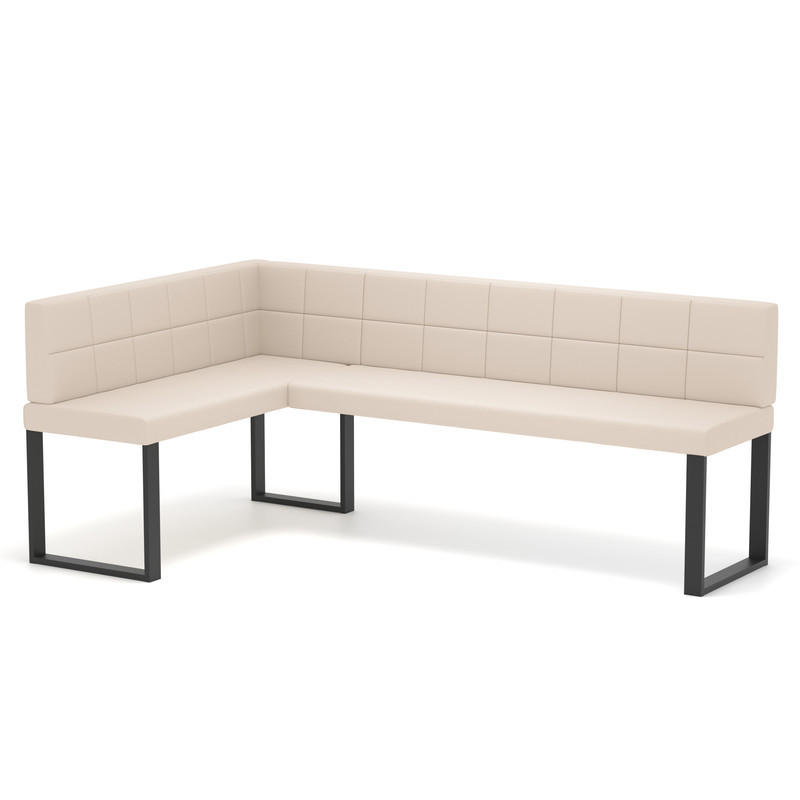 ECKBANK links SANA U Kunstleder gesteppt, 128/168 cm Beige - Beige, Kunststoff/Textil (128/168cm) - Idohome
