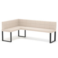 ECKBANK links SANA U Kunstleder gesteppt, 128/168 cm Beige - Beige, Kunststoff/Textil (128/168cm) - Idohome