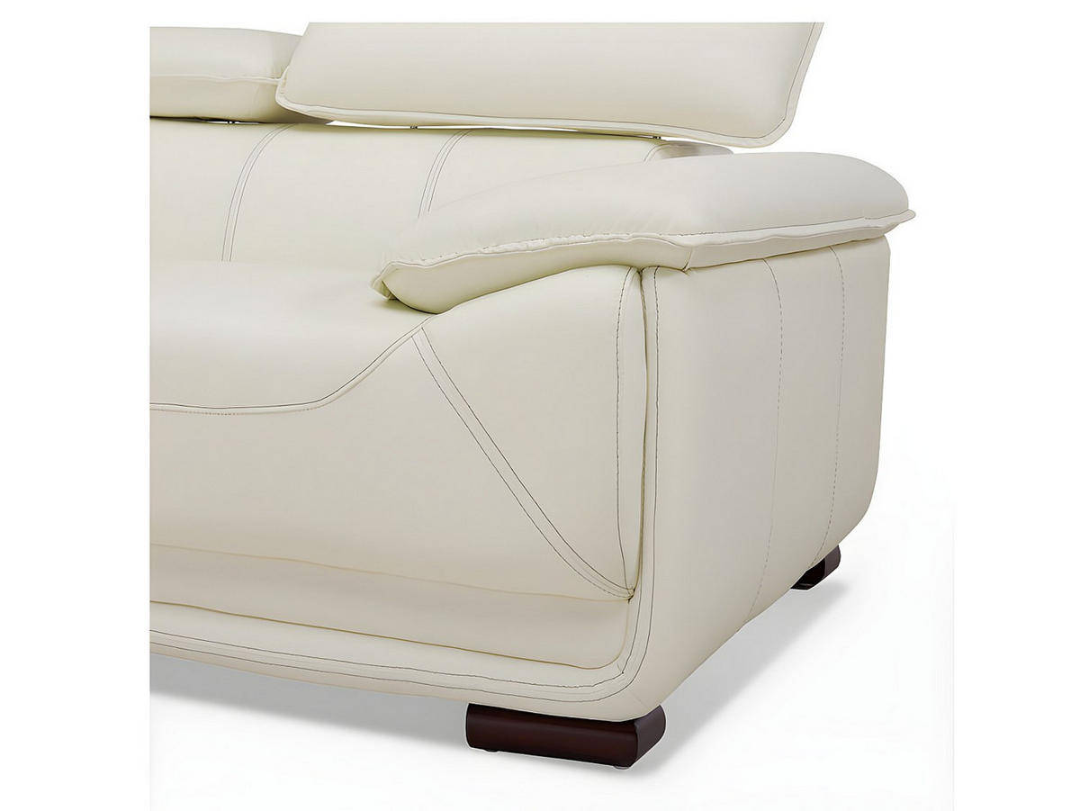 LEDERSOFA 2-Sitzer - Elfenbein - MACELO - Weiß, Leder (170/75/97cm) - Vente-Unique