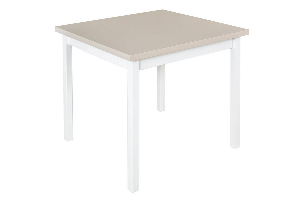 TISCH Max IX Kaschmir, Esstisch mit Weiß Beine - Kaschmir/Weiß, Holz/Holzwerkstoff (80/80/78cm) - Bettso