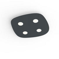 DECKENLEUCHTE River Free X4 - Anthrazit, Metall (55/55/4cm) - Lumicom