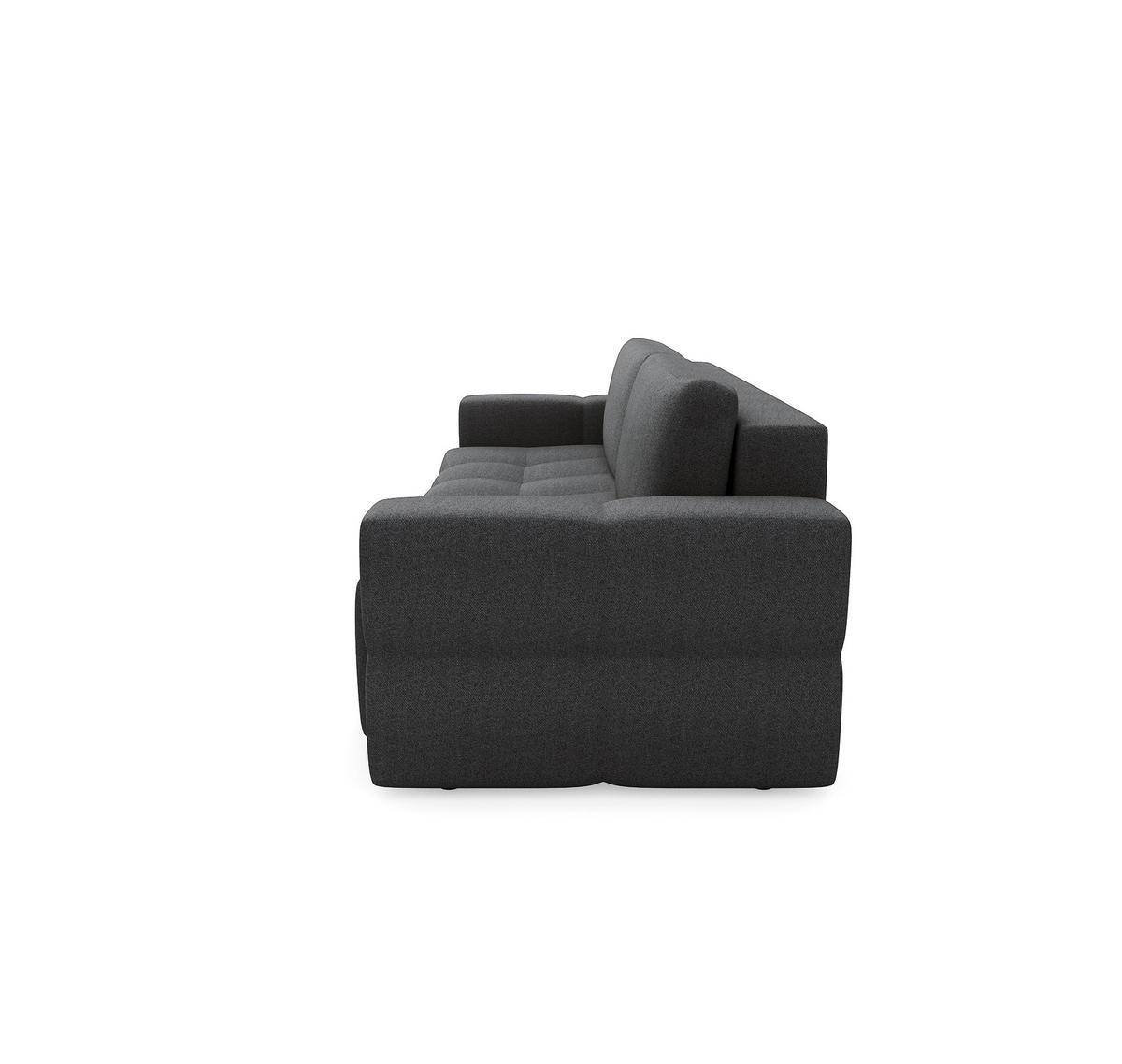 SCHLAFSOFA GERADE Rastergewebe Anthrazitgrau 247cm - Dunkelgrau/Anthrazit, Textil (247/90/102cm) - Sia Home