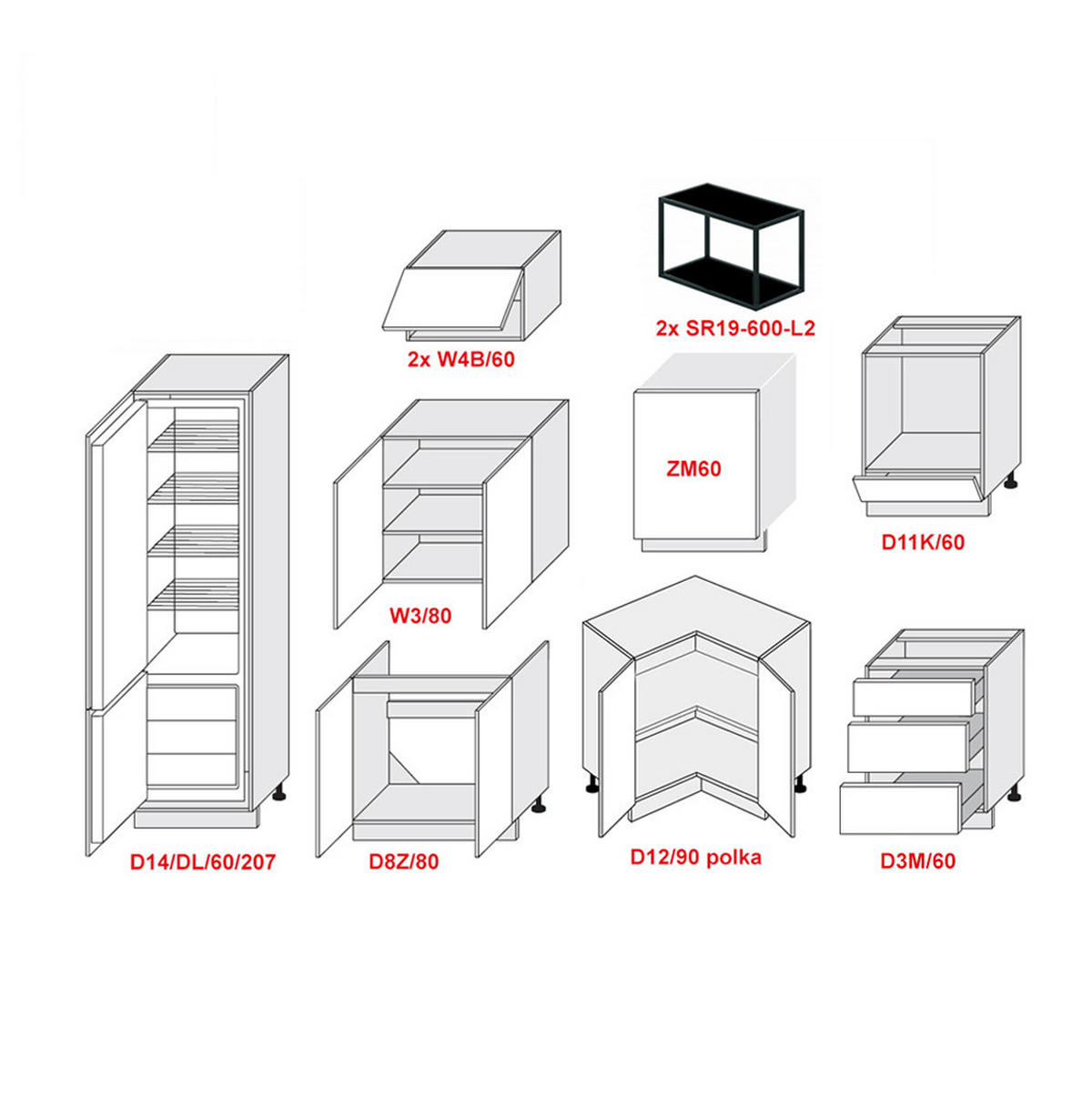 WINKELKÜCHE Essen lava matt / schwarz Hochglanz & Matt ; Arbeitsplatte Eiche Sonoma 290 / 210 / 207cm 11-teilig - Schwarz Hochglanz/Braun, Holzwerkstoff/Metall (290/207/214cm) - Feldmann-Wohnen