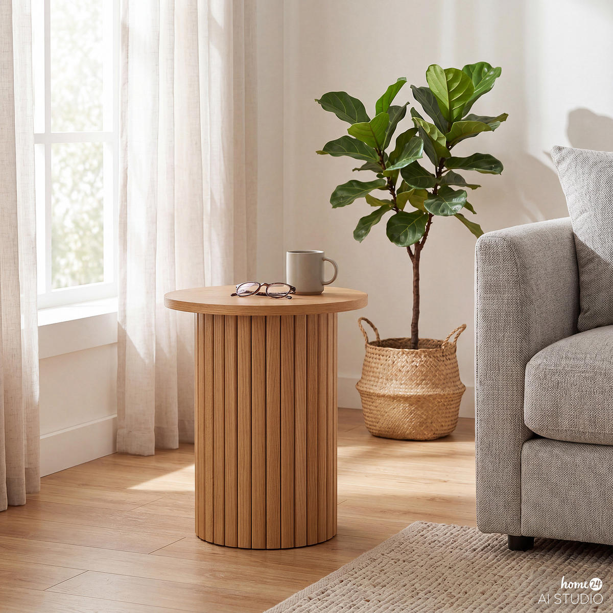 BEISTELLTISCH - 40 cm - Eichefarben, Holzwerkstoff (40/40/45cm) - home24