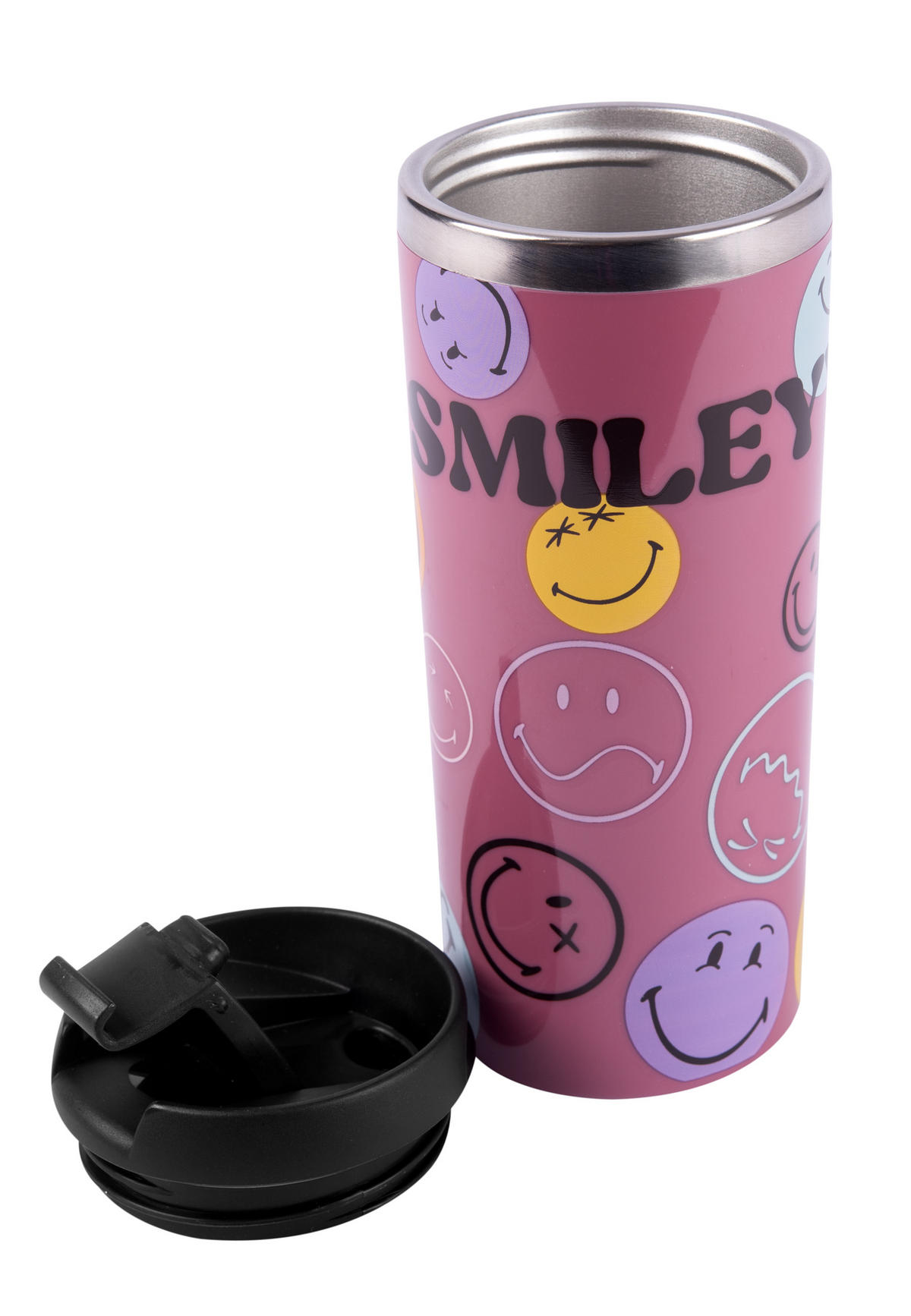 THERMOBECHER Smileyworld Coffee-To-Go Pink 350 ml - Pink, Kunststoff (0.35L) - United Labels