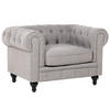 SESSEL Polsterbezug hellgrau Chesterfield - Hellgrau, Textil (110/70/75cm) - Beliani