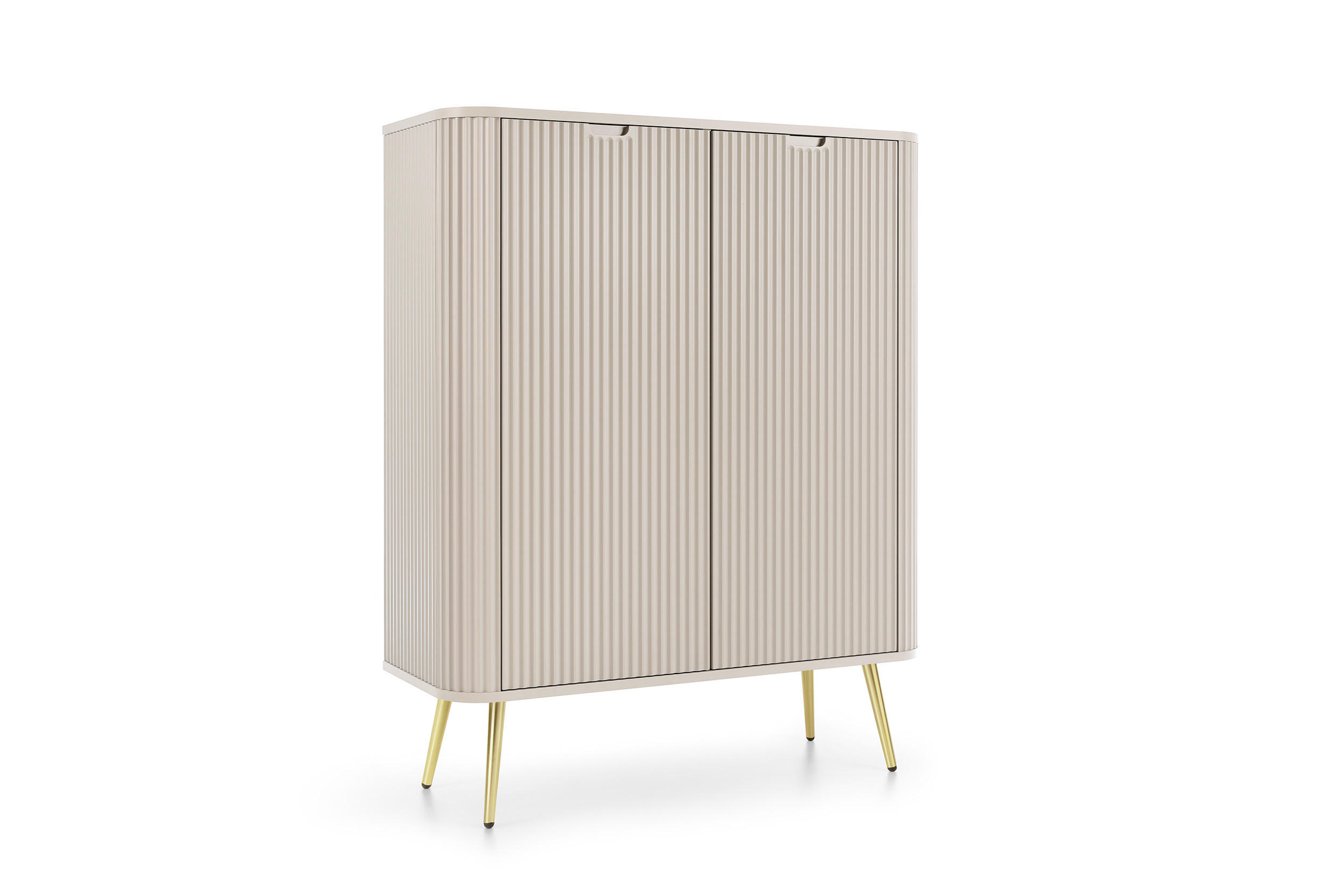 KOMMODE ZOVA - K-103, mit 6-Regalen, Metallfüße 103x39x129 cm CASHMERE - Goldfarben/Schwarz, Holzwerkstoff/Kunststoff (103/129/39cm) - DomoHome
