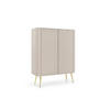 KOMMODE ZOVA - K-103, mit 6-Regalen, Metallfüße 103x39x129 cm CASHMERE - Goldfarben/Schwarz, Holzwerkstoff/Kunststoff (103/129/39cm) - DomoHome