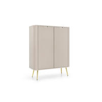 KOMMODE ZOVA - K-103, mit 6-Regalen, Metallfüße 103x39x129 cm CASHMERE - Goldfarben/Schwarz, Holzwerkstoff/Kunststoff (103/129/39cm) - DomoHome