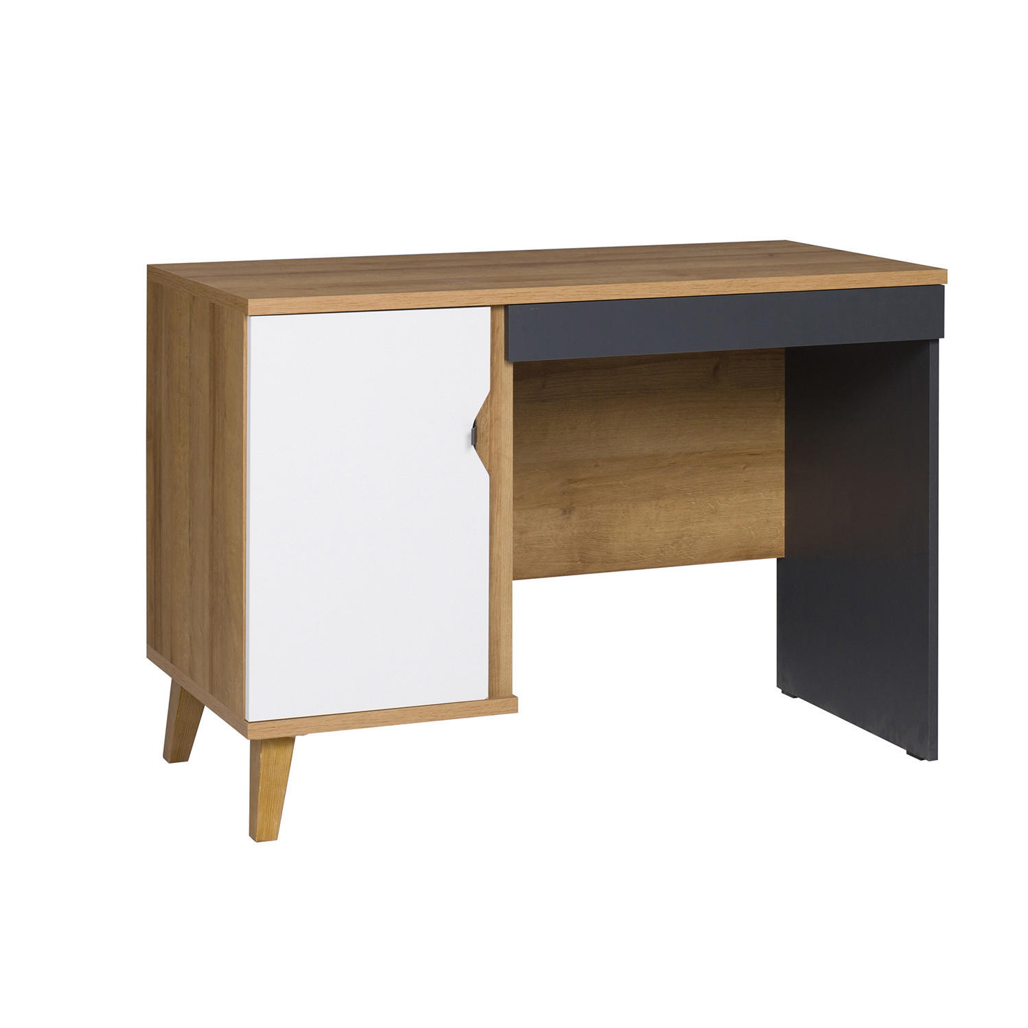 SCHREIBTISCH Aster 110x50 - Eichefarben/Graphitfarben, Holzwerkstoff/Kunststoff (50/110/75cm) - Ravio