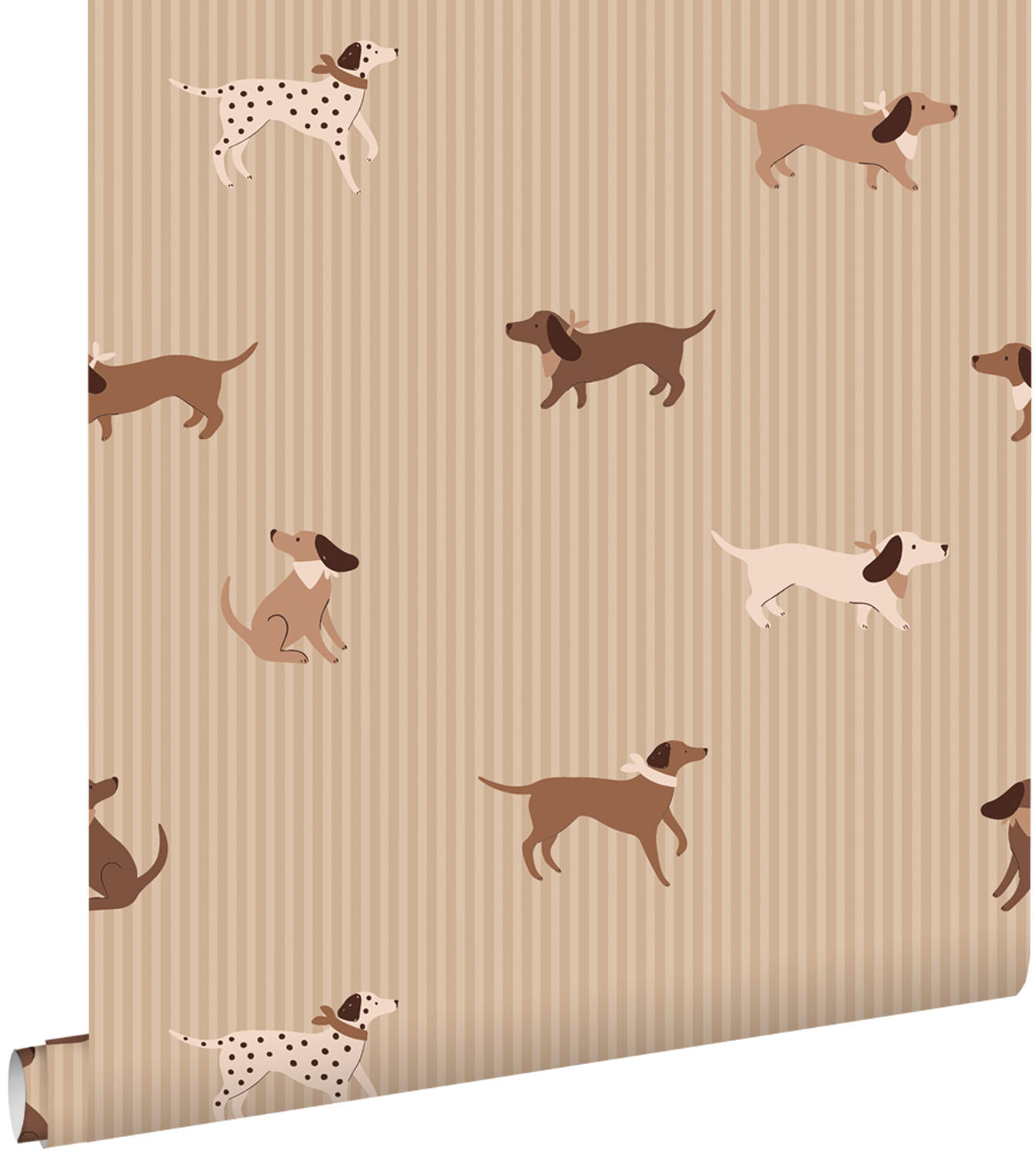 TAPETE Hunde 50 x 900 cm - Braun, Papier (50/0.1cm) - ESTAhome
