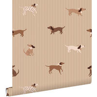 TAPETE Hunde 50 x 900 cm - Braun, Papier (50/0.1cm) - ESTAhome