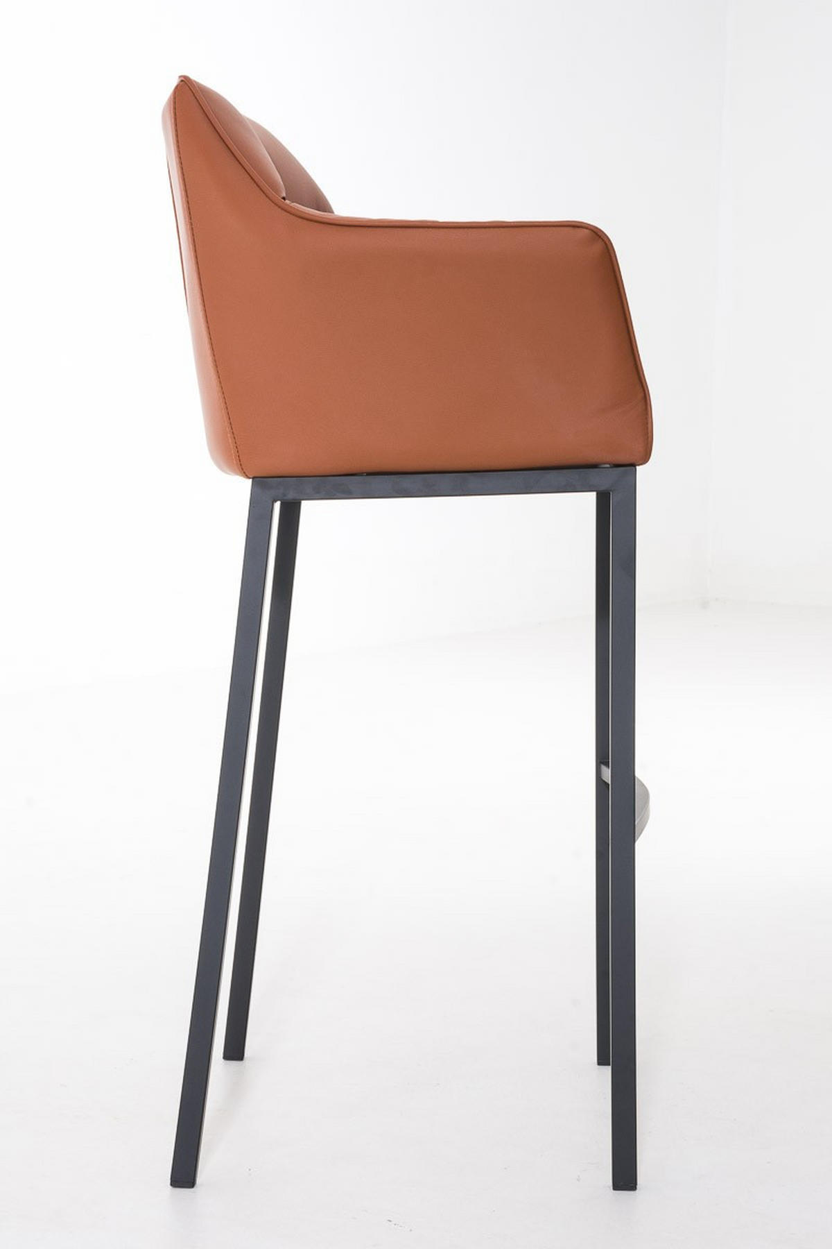 BARHOCKER Damaso 110x64x48 cm hellbraun - Hellbraun, Leder (64/110/48cm) - furnicato