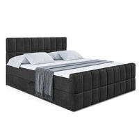 BOXBETT MIAMI-Z - 140x200 cm - H3 - Schwarz - Schwarz, Holzwerkstoff (140/200cm) - ALTDECOR