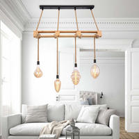 HÄNGELEUCHTE Balken Hanfseil Braun - Braun, Holz (120/10/120cm) - Globo Lighting