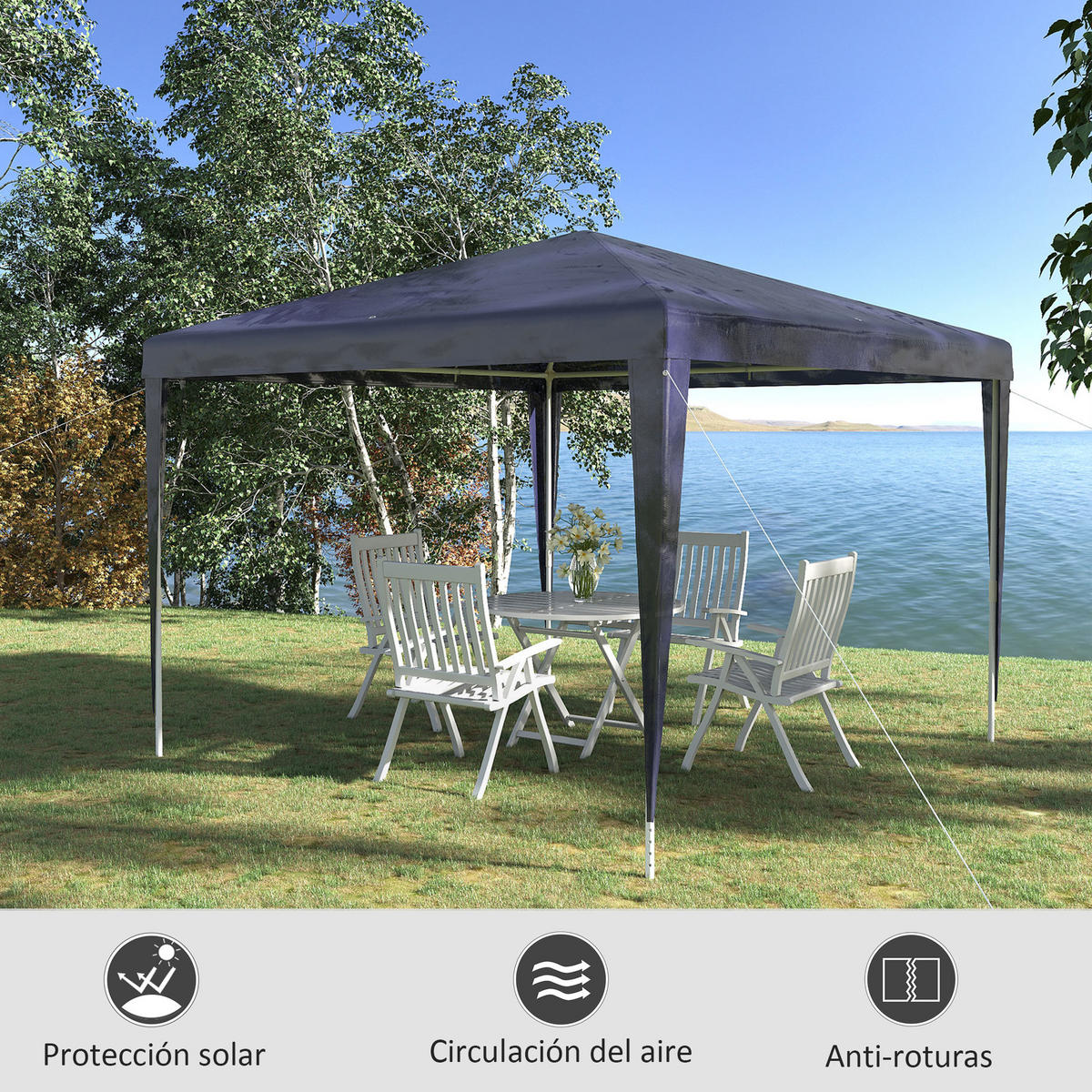 PAVILLON Blau 1 Stück - Blau, Metall (293/252/293cm) - GiPP