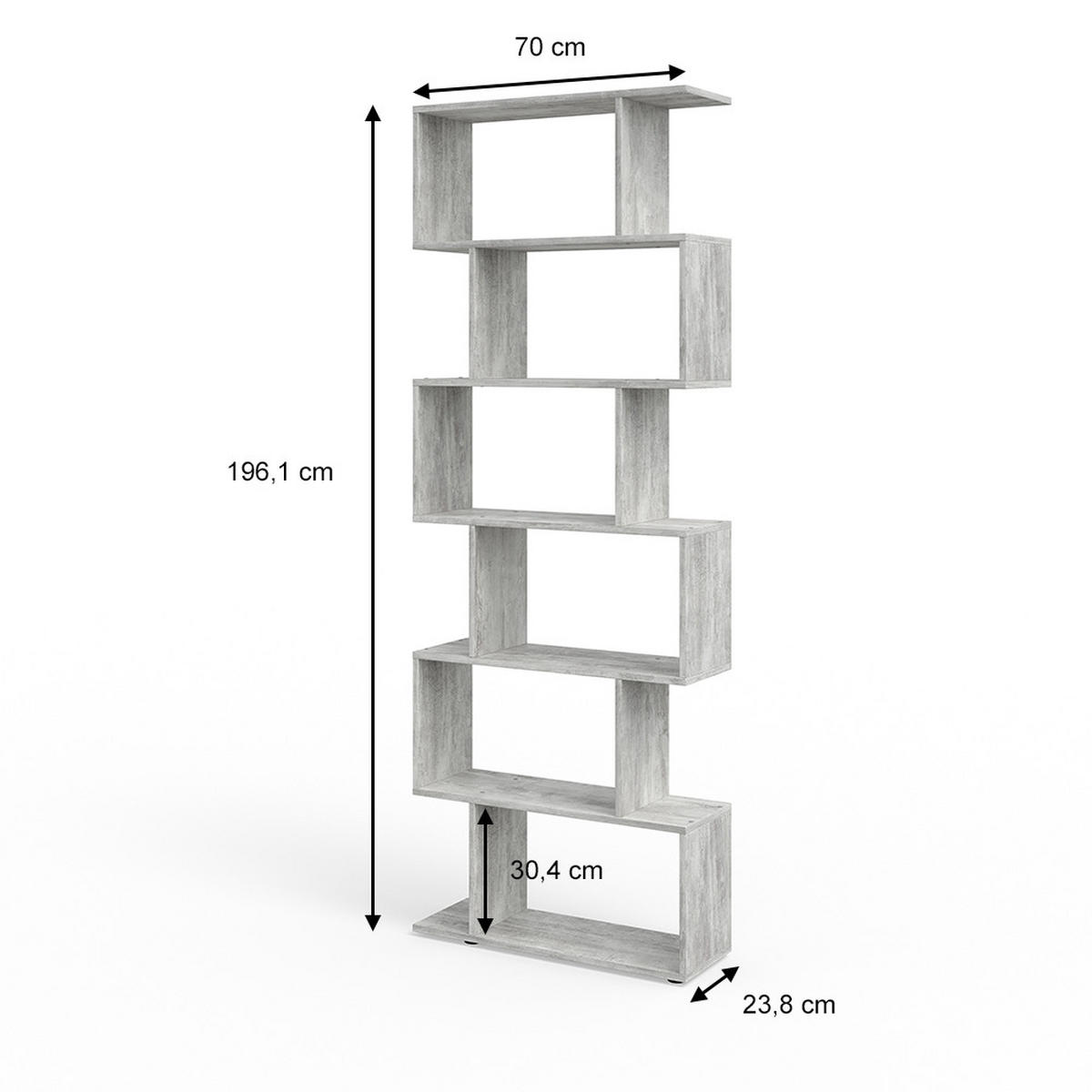 RAUMTEILER Levio Grau 70 x 192.2 cm - Grau, Holzwerkstoff (70/192.2/23.8cm) - Vicco