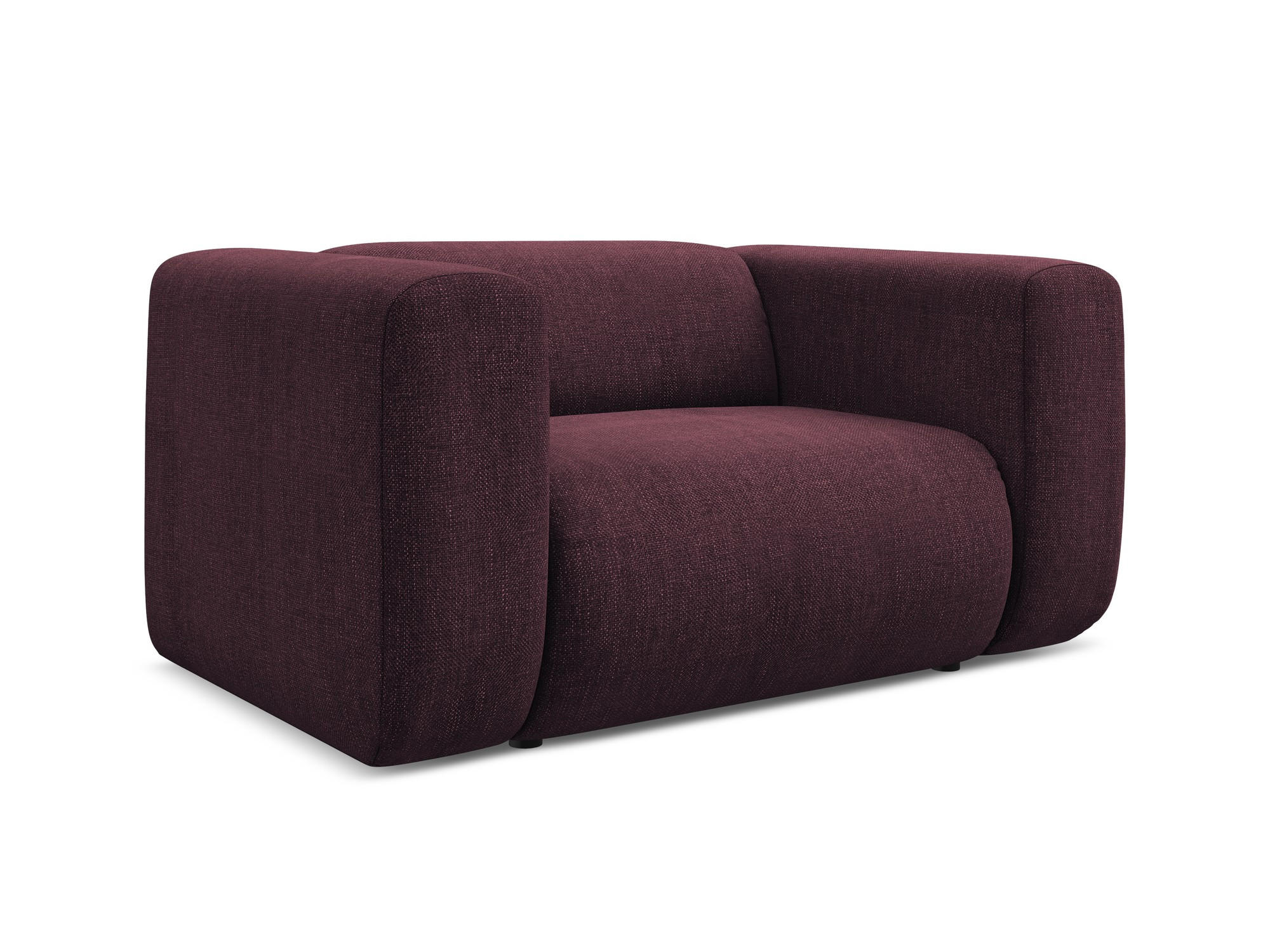 SESSEL Chenille Stoff Rot - Rot/Weinrot, Kunststoff/Textil (137/70/89cm) - Makamii