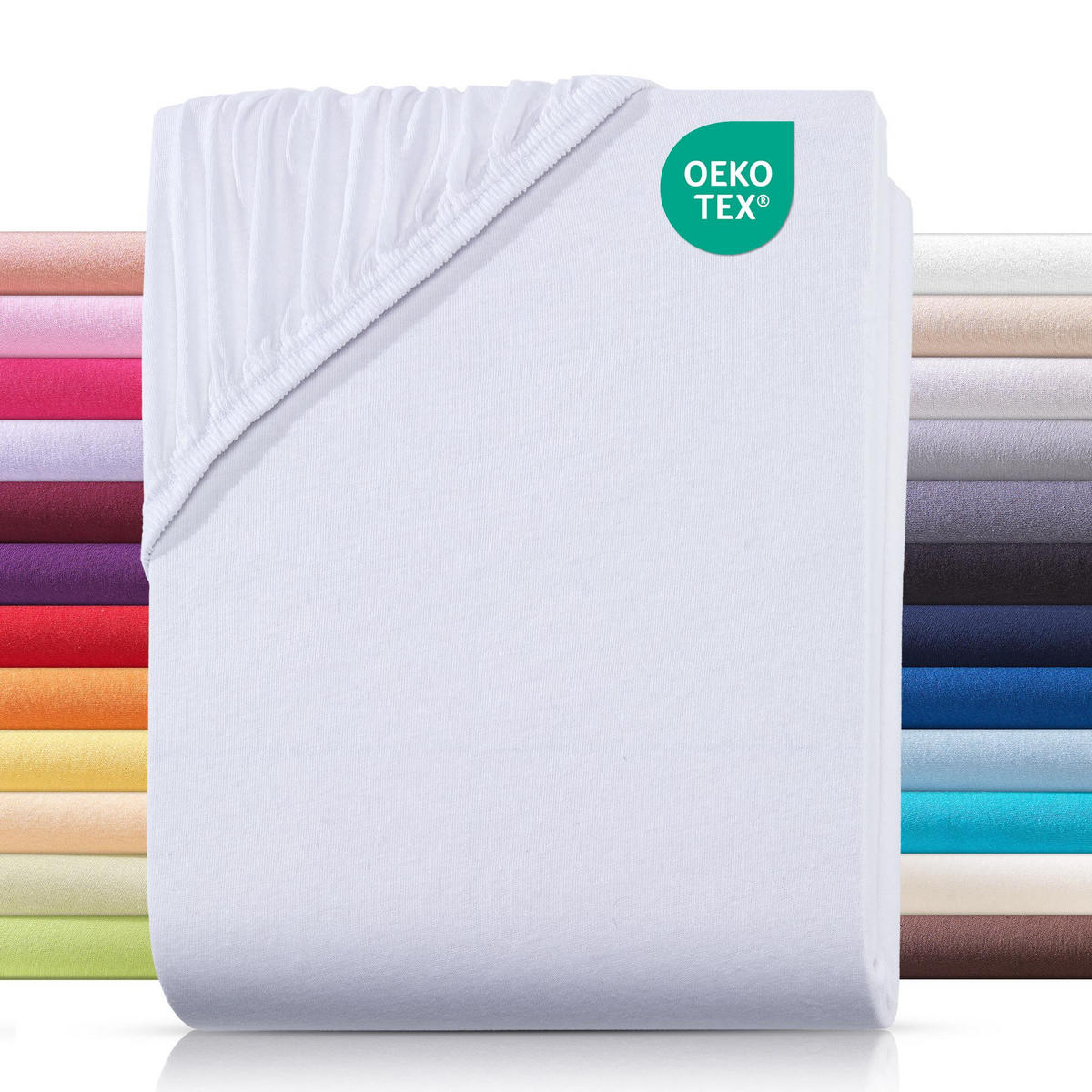 JERSEY-SPANNBETTLAKEN 160x200 cm aus 100% Baumwolle, Bettlaken Weiß Uni - Weiß, Textil (160/200cm) - Carpe Sonno