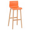 BARHOCKER Holz orange - Eukalyptusholzfarben/Orange, Holz (41/101/46cm) - CLP