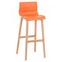 BARHOCKER Holz orange - Eukalyptusholzfarben/Orange, Holz (41/101/46cm) - CLP