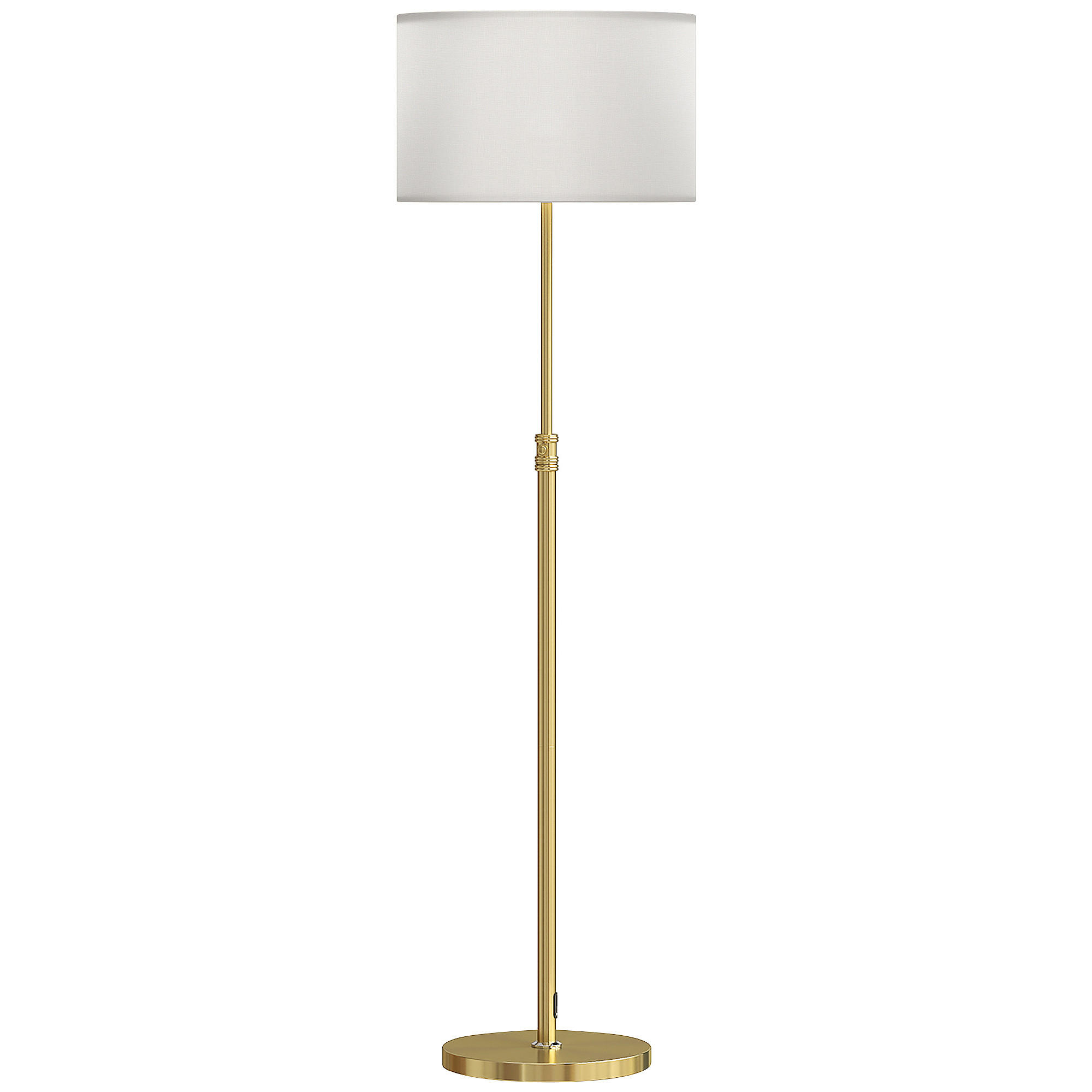 STEHLAMPE dimmbar mit Leinen-Lampenschirm Gold - Goldfarben, Metall (40/40/168cm) - HOMCOM