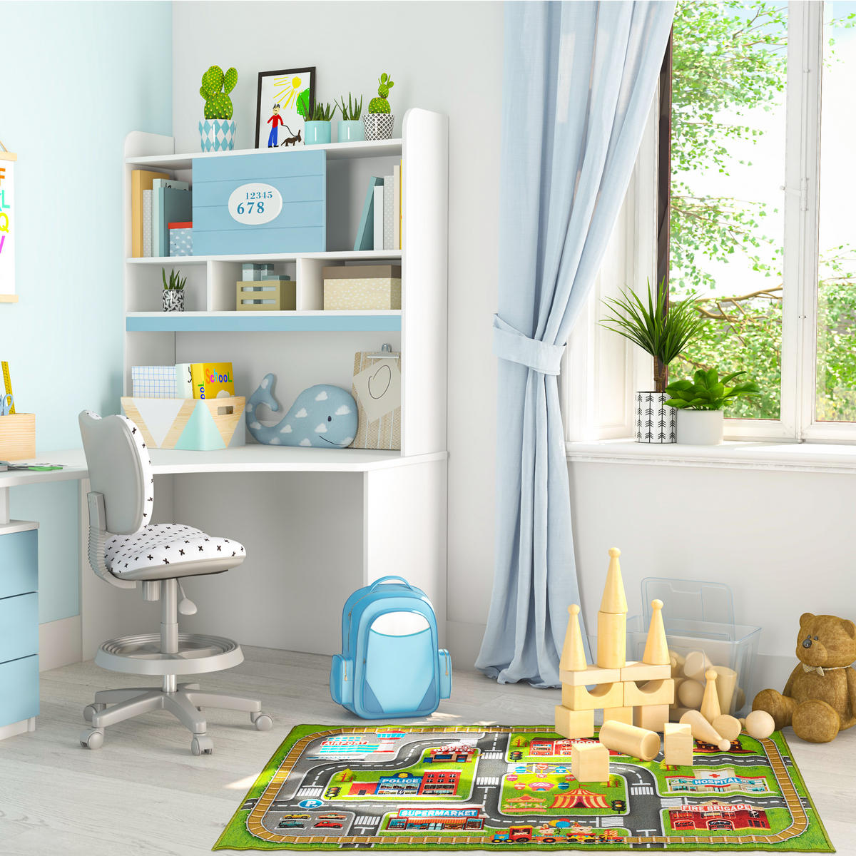 SPIELTEPPICH - Multicolor, Kunststoff/Textil (150/100cm) - Relaxdays