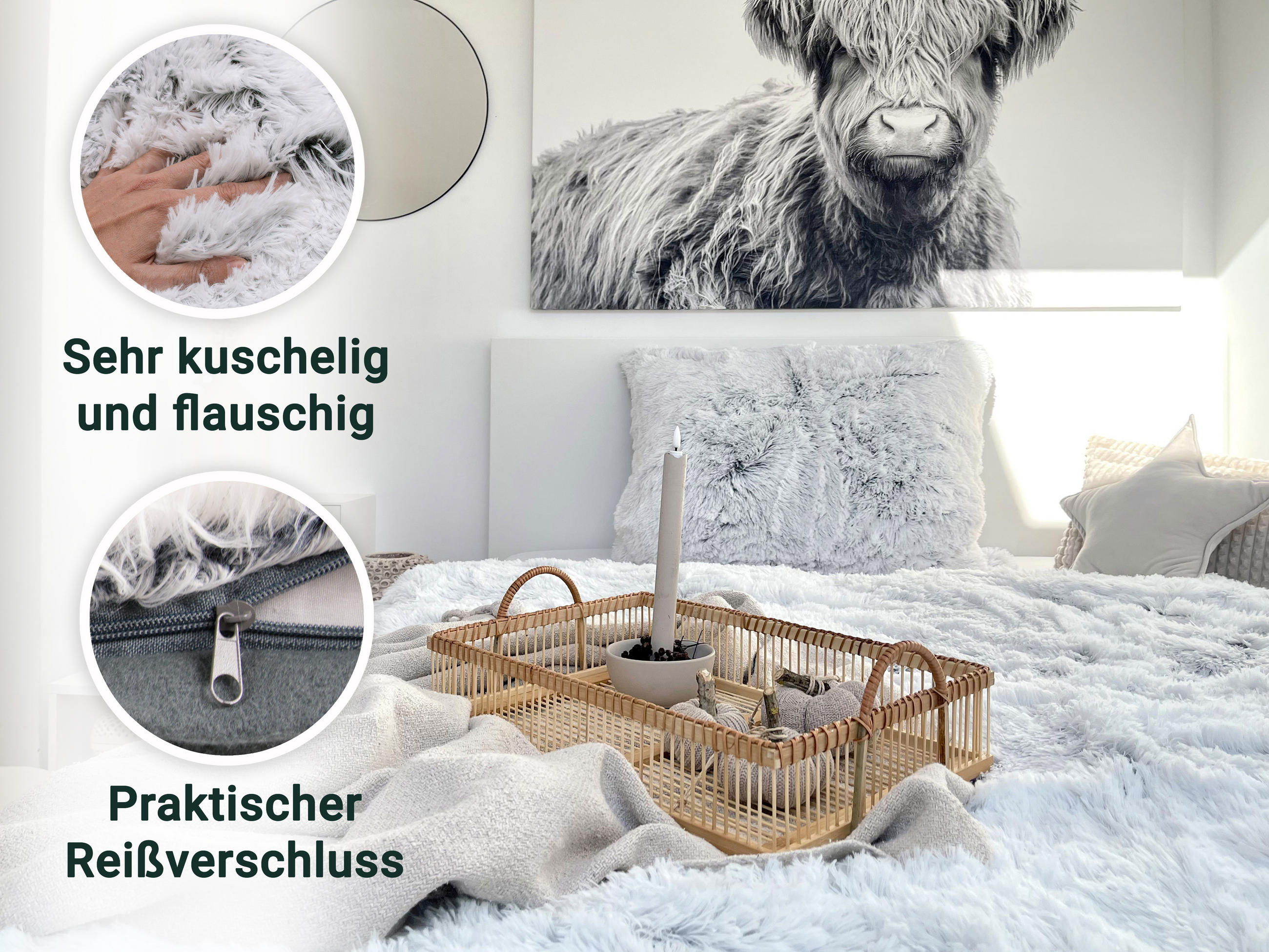 BETTWÄSCHE, 80x80 cm + 135x200 cm, 100% Polyester, Grau - Grau, Textil (135/200cm) - Zollner