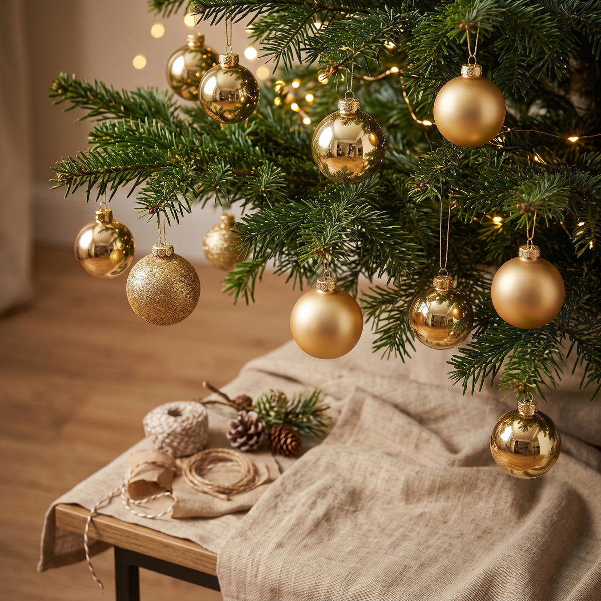 CHRISTBAUMKUGEL 42er-Set 36/13/28 cm - Goldfarben, Glas (13/28/36cm) - Home Styling Collection