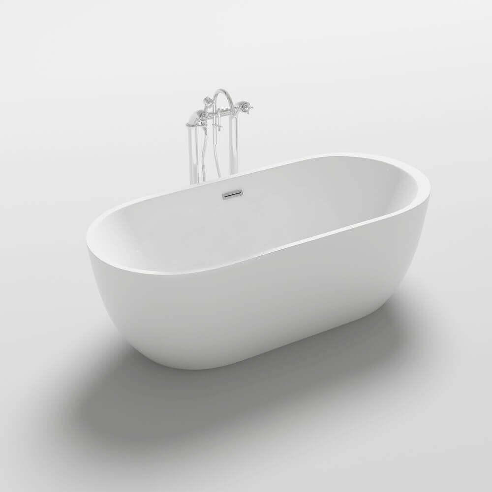 FREISTEHENDE Badewanne CODO - 170 x 80 cm Weiß - Weiß, Keramik (170/58/80cm) - Home Deluxe