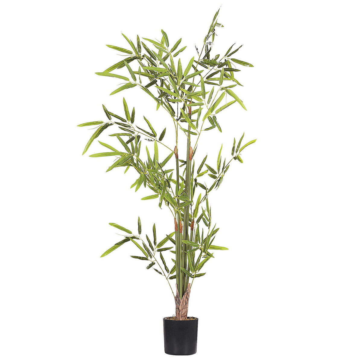 KUNSTPFLANZE im Blumentopf 100 cm Grün/Schwarz Bambusa Vulgaris - Schwarz/Grün, Kunststoff (100cm) - Beliani