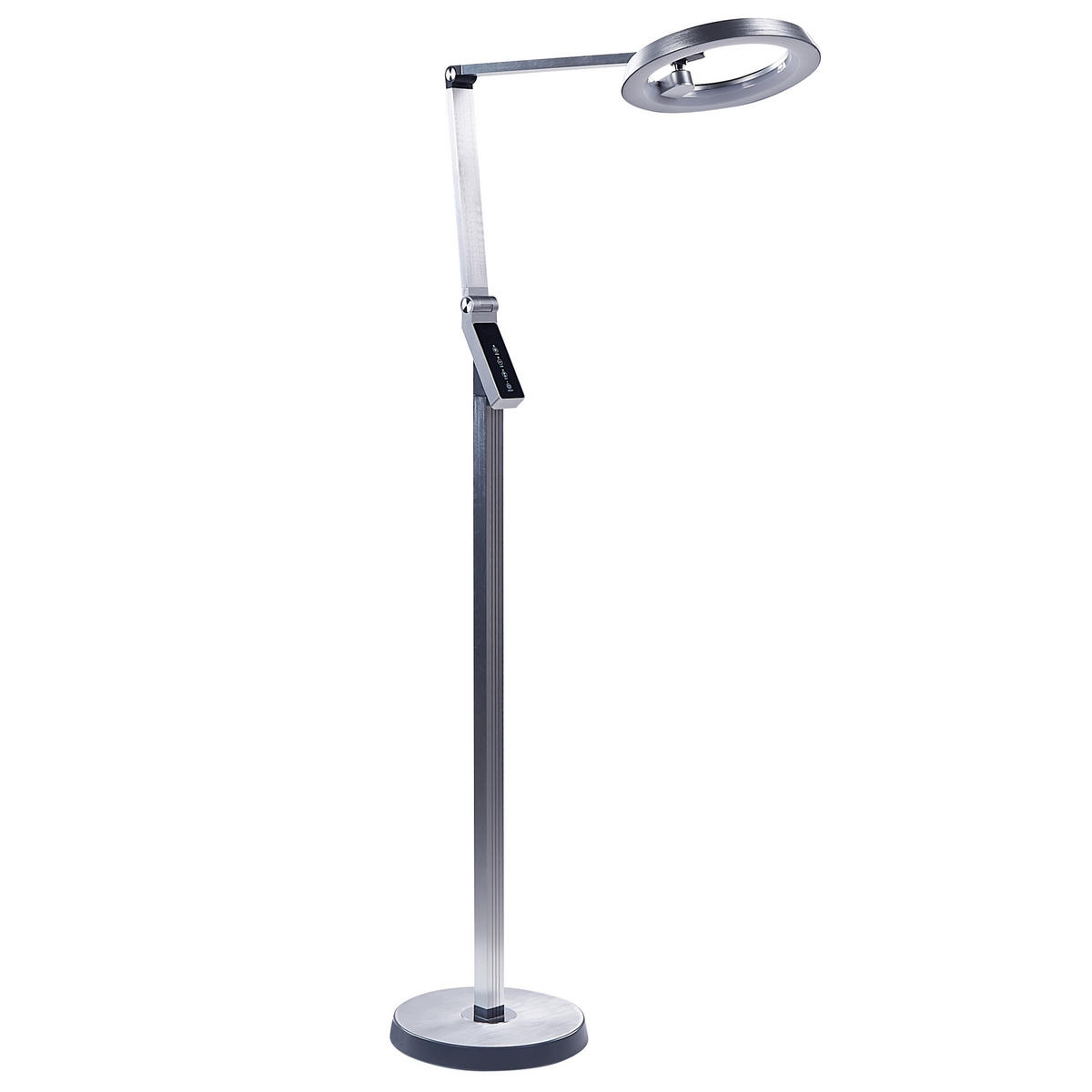 STEHLAMPE Carina 27/63/170 cm - Silberfarben, Kunststoff (27/27/170cm) - Beliani