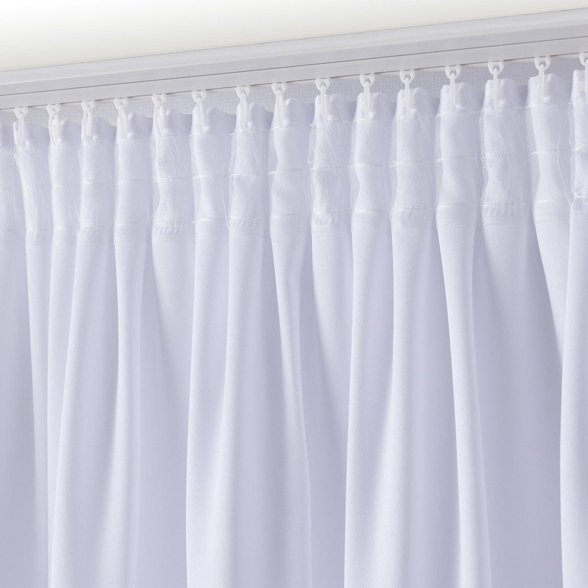 FERTIGVORHANG mit Schlaufenband weiss 140 x 280 cm - Weiß, Textil (140/280cm) - Dekoria