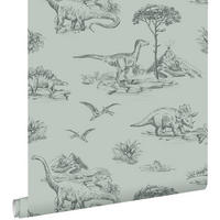TAPETE Dinosaurier 53 cm x 10.05 m - Grün, Papier (53/0.1cm) - ESTAhome