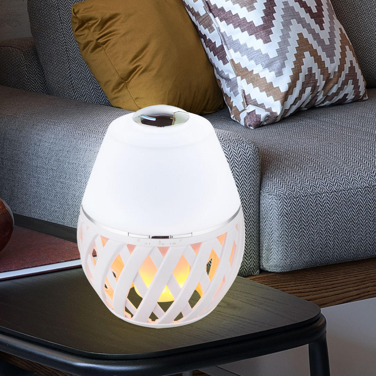 LED TISCHLEUCHTE Stream Weiß - Weiß, Kunststoff (14.8/14.8/20cm) - Globo Lighting