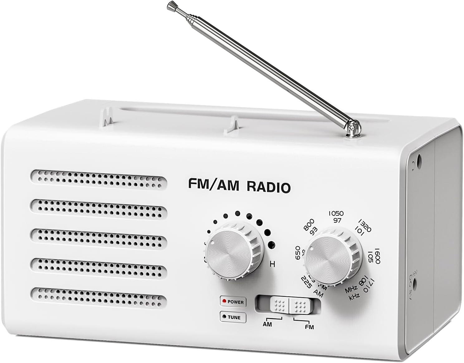 RADIO – FM/AM – Lautsprecher-/Kopfhöreranschluss/USB-Netzteil – Weiß - Weiß, Kunststoff (16/8.1/7.9cm) - DCA