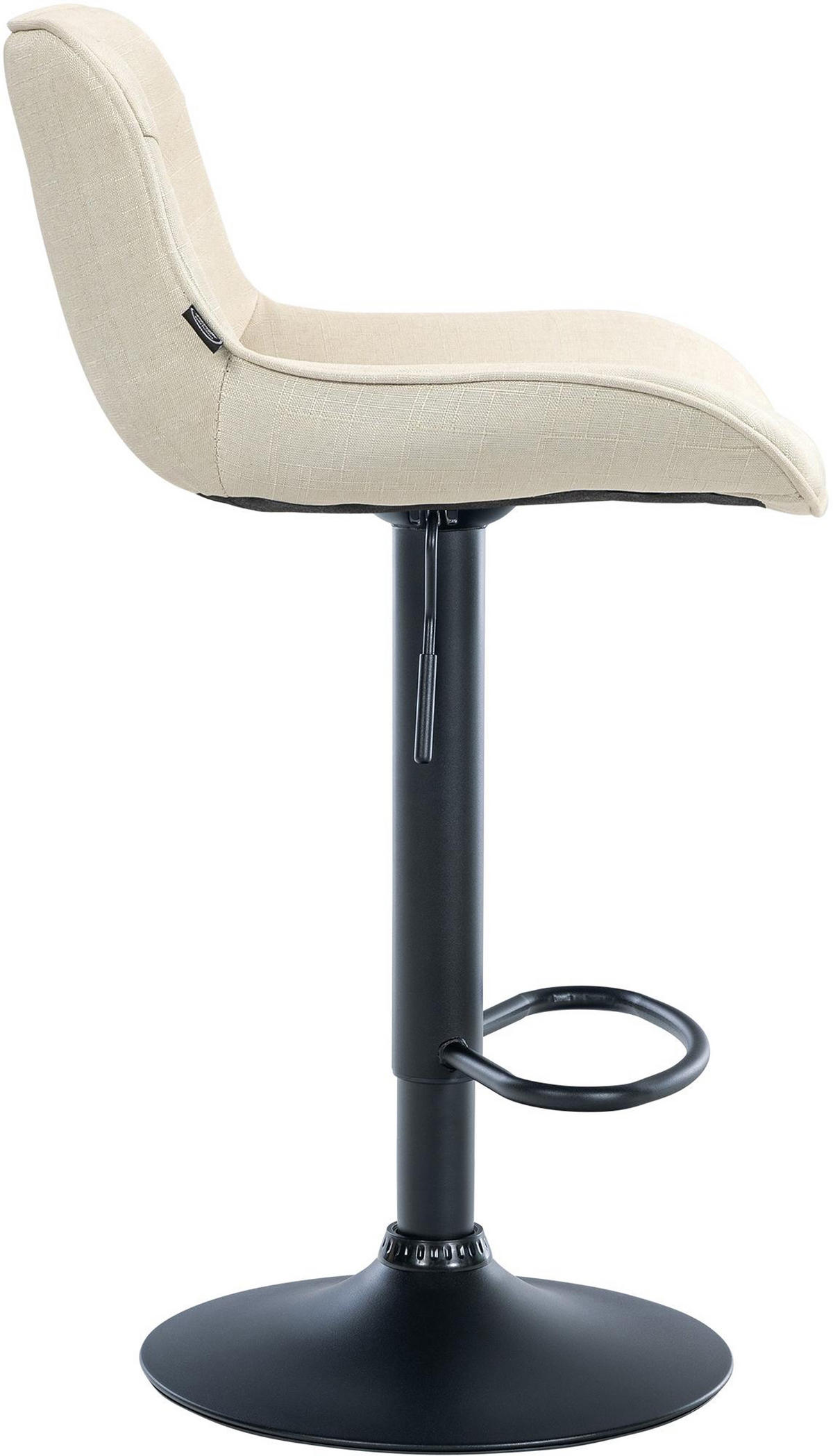 BARHOCKER Vulcano Stoff schwarz creme - Schwarz/Naturfarben, Textil/Metall (49/106/51cm) - TPFLiving