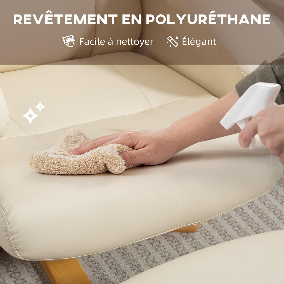 RELAXSESSEL DE-17399 Crème - Creme, Metall (68/94/85cm) - ComfortXL