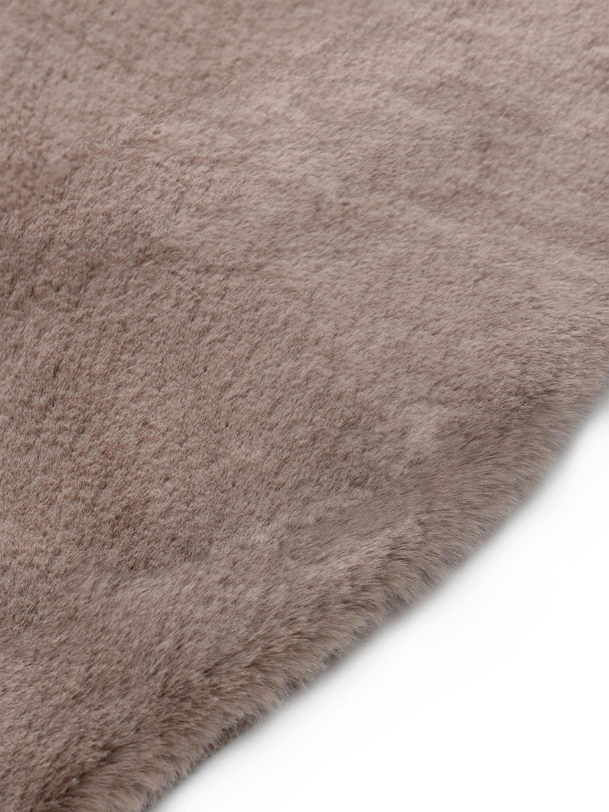 KUNSTFELL-TEPPICH Dave Taupe ø 80 cm rund - Taupe, Textil (80/80cm) - benuta Nest