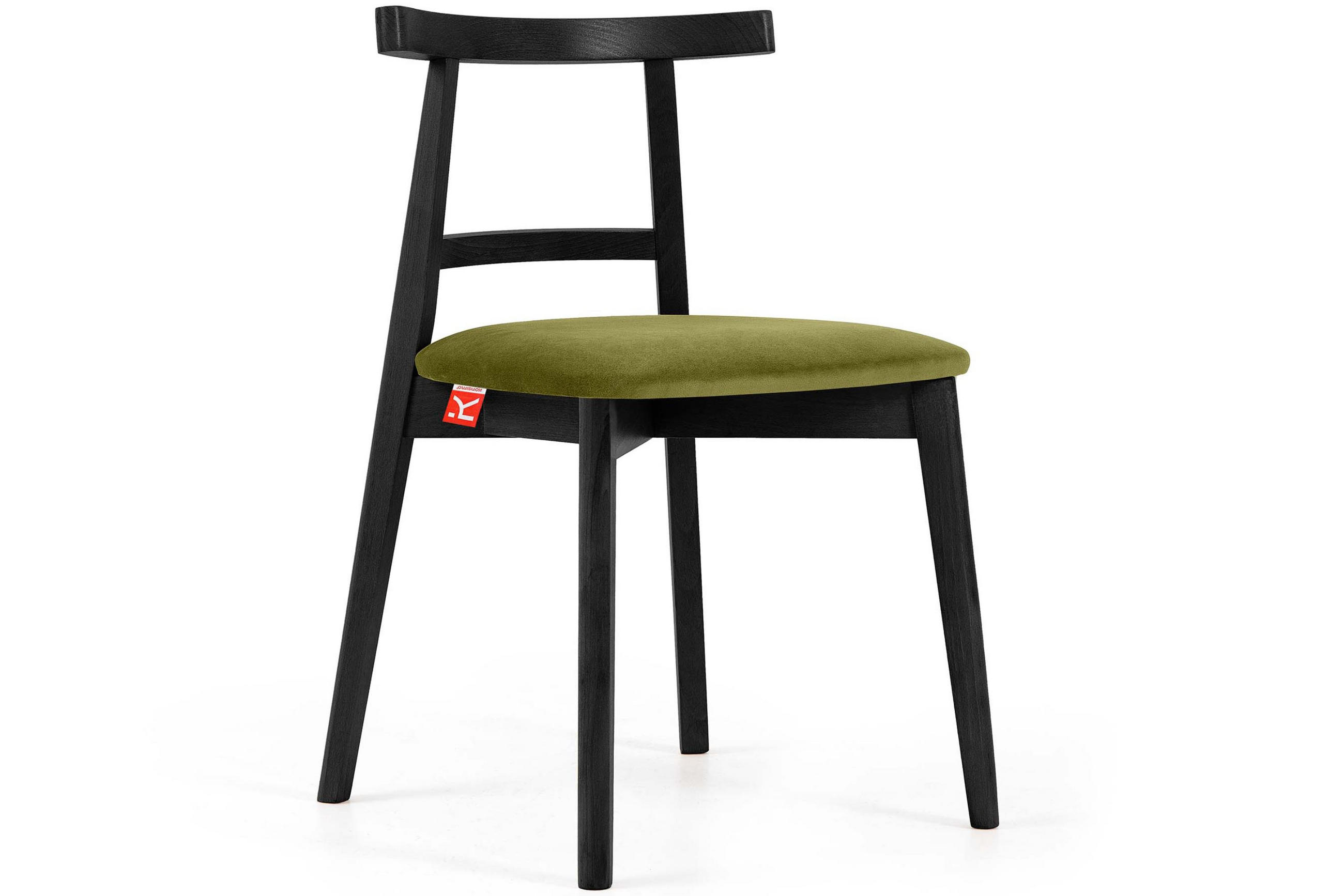ESSTISCHSTÜHLE LILIO 2 St Vintage, Oliv / schwarz - Schwarz/Olivgrün, Holz/Textil (47/76/45cm) - KONSIMO®