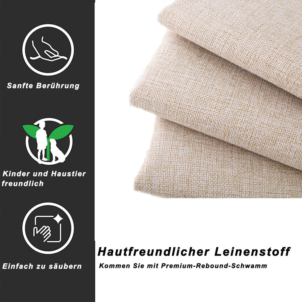 POLSTERBETT 90×200 cm mit bettkasten, hydraulisches stauraumbett, kinderbett mit hohes leinen-kastenbett, beige - Beige, Holz/Metall (90/200cm) - GENKI LIVING
