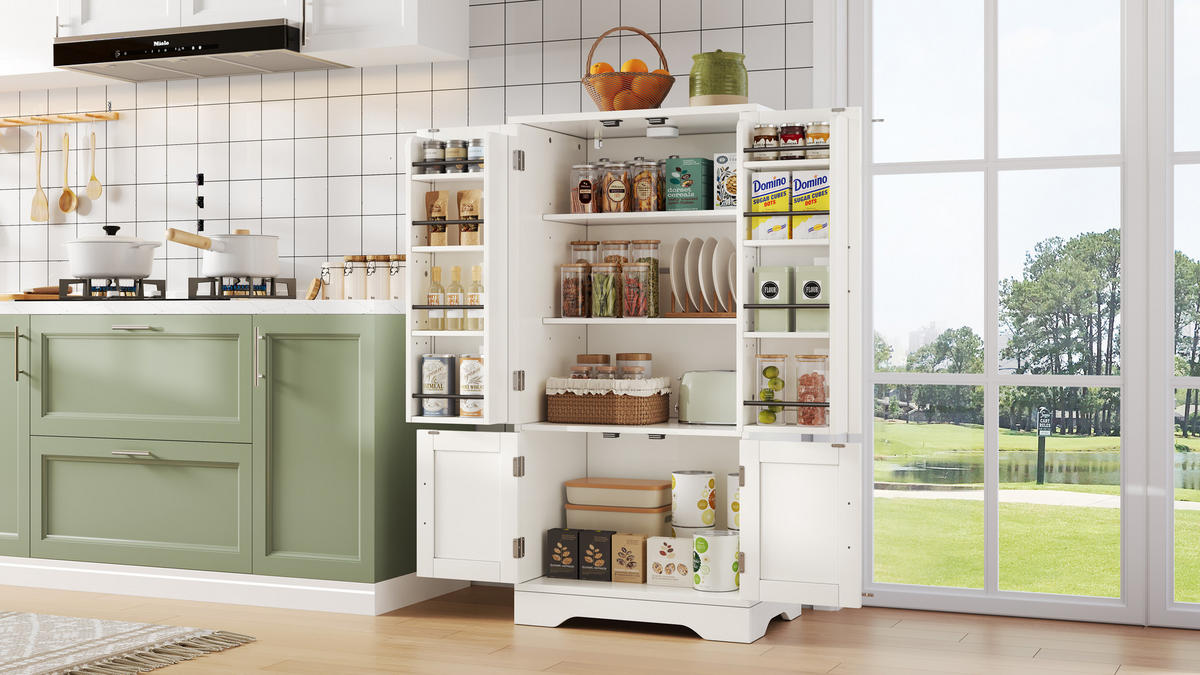 HOCHSCHRANK 4-türig mit LED-Sensorlicht, 3D-Wellenmuster aus MDF, 120/60/40 cm, Weiß - Weiß, Holzwerkstoff (60/120/40cm) - Redom
