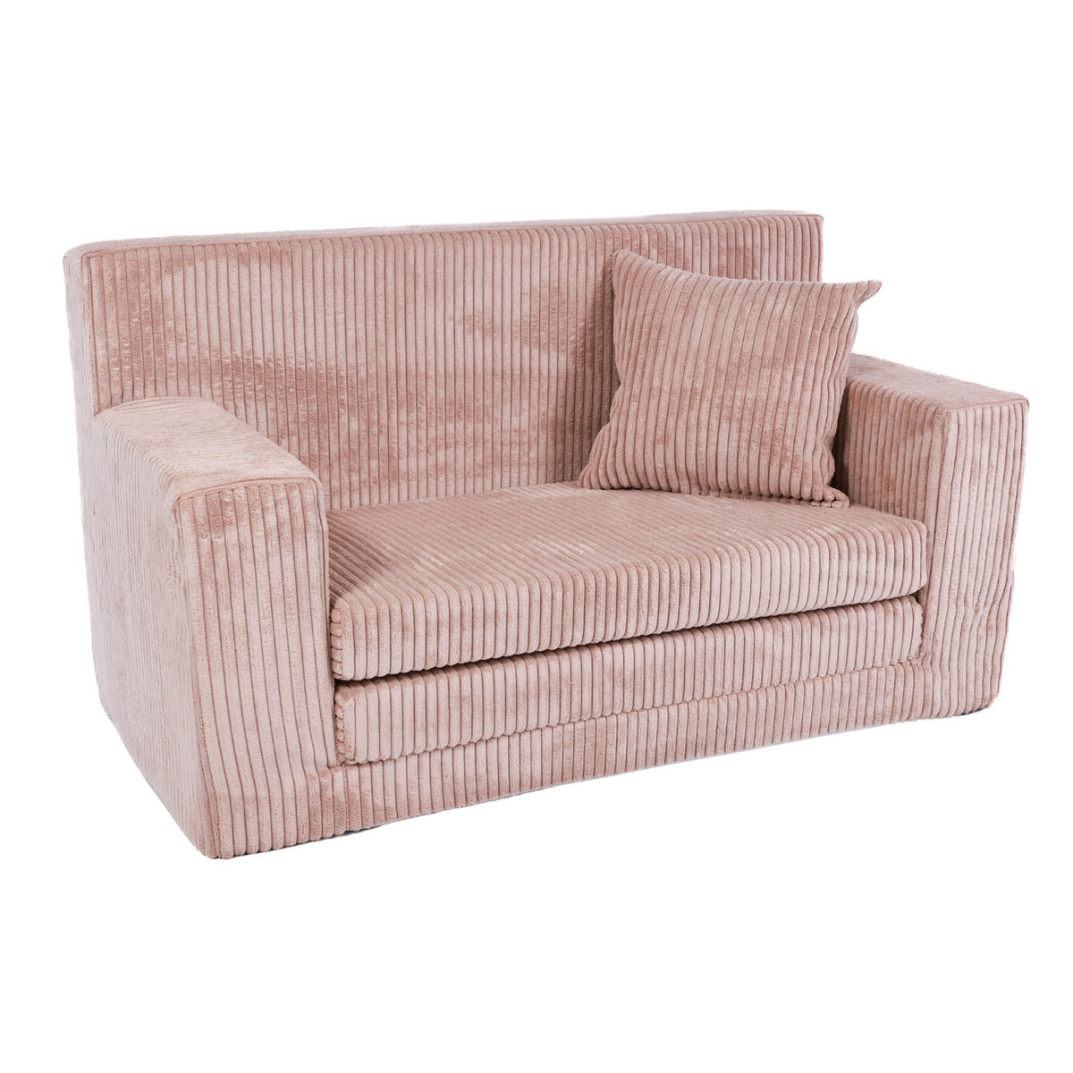 KINDERSOFA aus Kuschel-Cord in Altrosa - Altrosa, Textil (83/47/43cm) - Fortisline