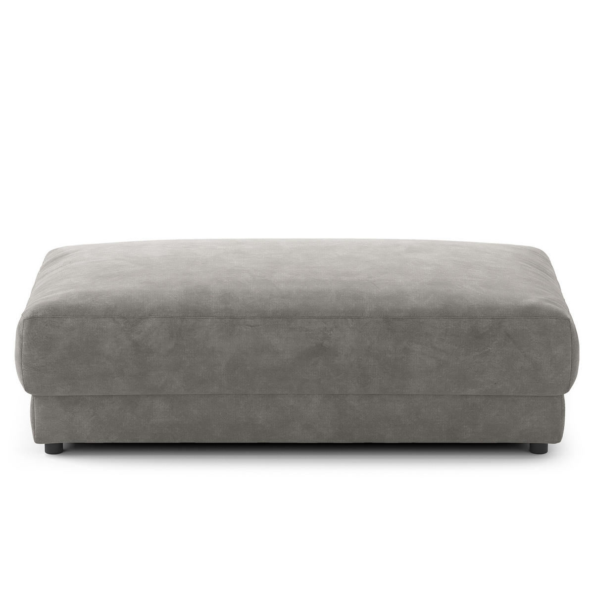 POLSTERHOCKER - rechteckig - Schwarz/Grau, Kunststoff/Textil (134/45/65cm) - home24