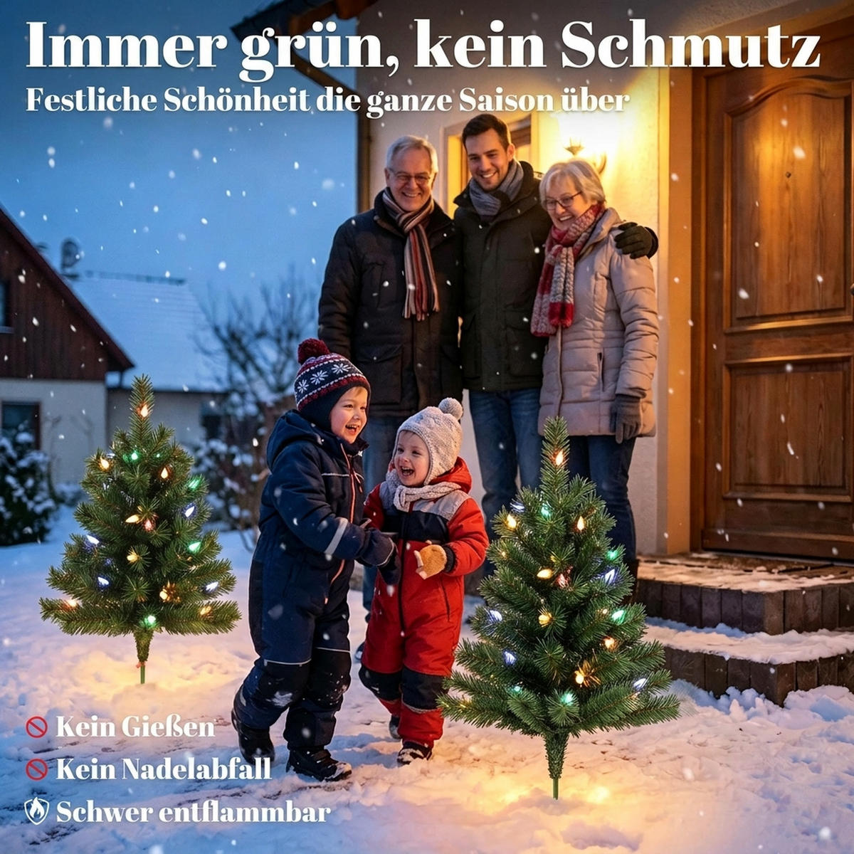 WEIHNACHTSBAUM 2er Set PVC Metall Grün - Grün, Kunststoff (60cm) - HOMCOM