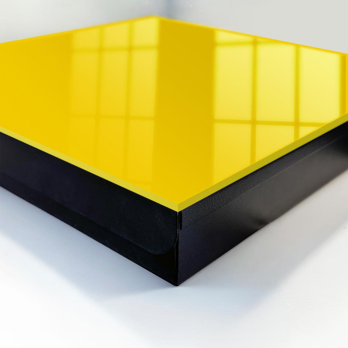 SCHLÜSSELBOX Schwarz 30x30 cm- Türöffnung nach rechts - Intensives Gelb - Gelb, Metall (30/30/5cm) - TULUP